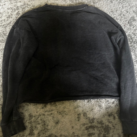 Pink Floyd Graphic Cropped Crewneck Sweatshirt Charcoal Black Size: Large - Picture 2 of 5